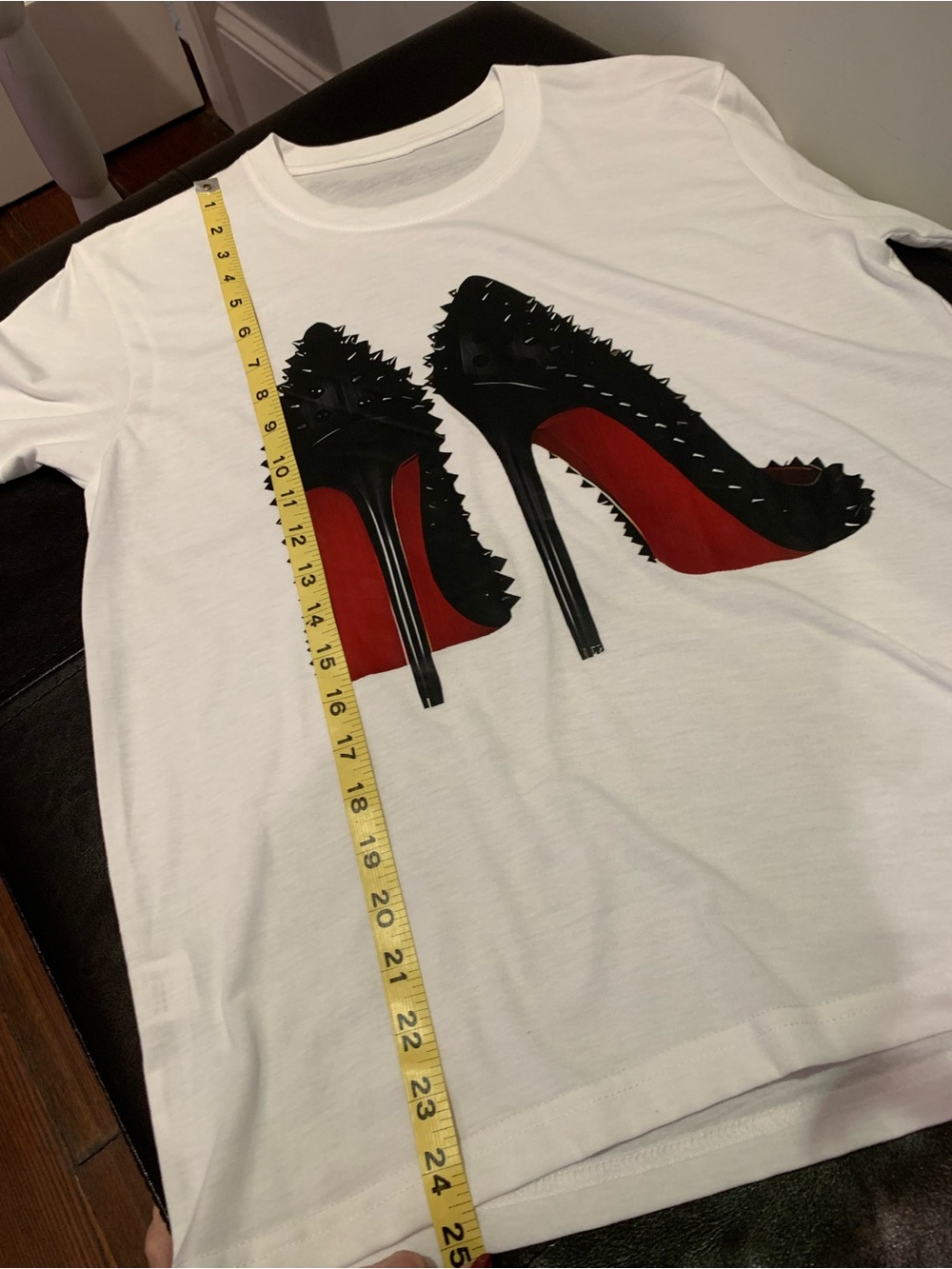 🎈SHEIN🎈RED BOTTOM, STUDDED HEELS, ROUND NECK TEE. NWOT!EXCELLENT CONDITION! - Picture 6 of 6